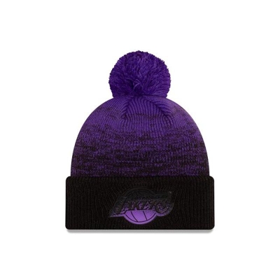 Sapca New Era Los Angeles Lakers NBA Back Half Cuff Knit Beanie - Violet